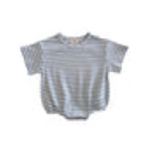 Dusty Blue Stripe / Organic Ribbed T-Shirt Bubble – SpearmintLOVE