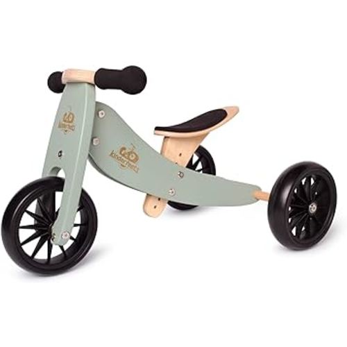 Kinderfeets TinyTot 2-in-1 Wooden Balance Bike and Tricycle - Convert from Bike to Trike, Adjustable Balance Bike for Kids and Toddlers,12 to 24 Months