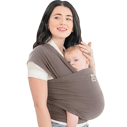 KeaBabies Baby Wraps Carrier - All in 1 Original Baby Sling Carrier, Easy to Wear, Hands Free Baby Carrier Newborn to Toddler, Breathable, Lightweight Infant Baby Carrier Wrap (Copper Gray)