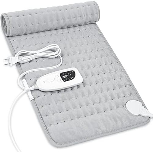 Heating Pad-Electric Heating Pads for Back,Neck,Abdomen,Moist Heated Pad for Shoulder,Knee,Hot Pad for Arms and Legs,Dry&Moist Heat & Auto Shut Off(Light Gray, 12''×24')