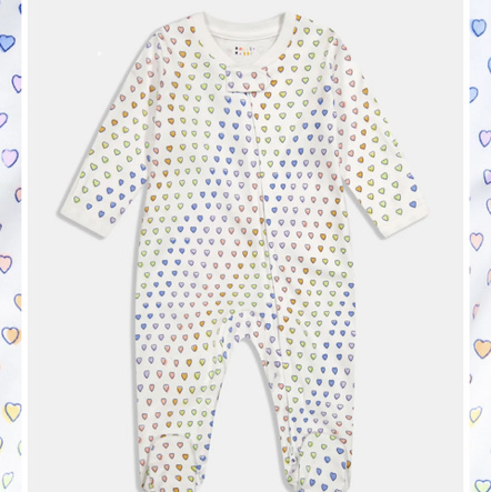 Infant Disco Hearts Zipper Footie
