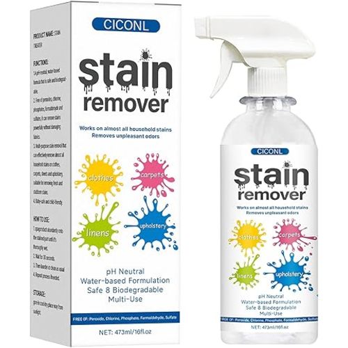 16oz Stain Remover For Baby Clothes Laundry, Stain Remover Spray, Enzyme Fabric Treatment for Food, Oil, Blood, Coffee & Underwear Stains
