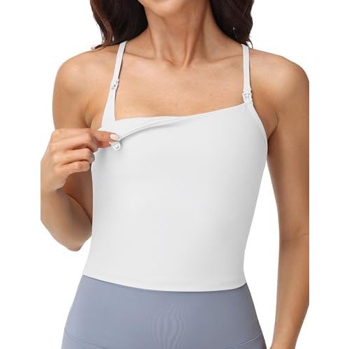 V VOCNI Nursing Tank Tops Y Back Longline Nursing Sports Bra