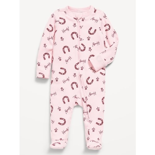 2-Way-Zip Sleep & Play Ribbed Footed One-Piece for Baby