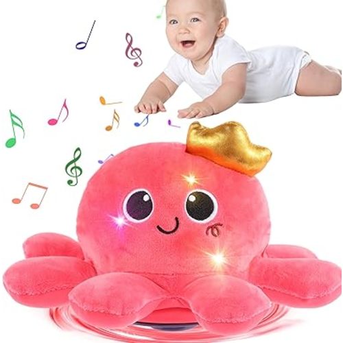 Baby Octopus Crawling Toy - Octopus Toy with Light, Music, Voice Control, and Clap Hands Awake for 2+ Year Old Boys and Girls Crawling & Rotating Octopus Baby Toy