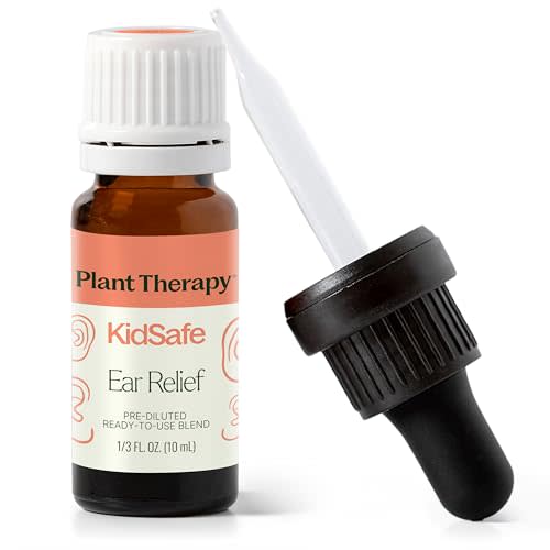 Plant Therapy KidSafe Ear Relief Essential Oil Ear Drops Blend Pre-Diluted 10 mL (1/3 oz) 100% Pure, Kid Safe, Natural Eardrops, for Children & Adults, Therapeutic Grade