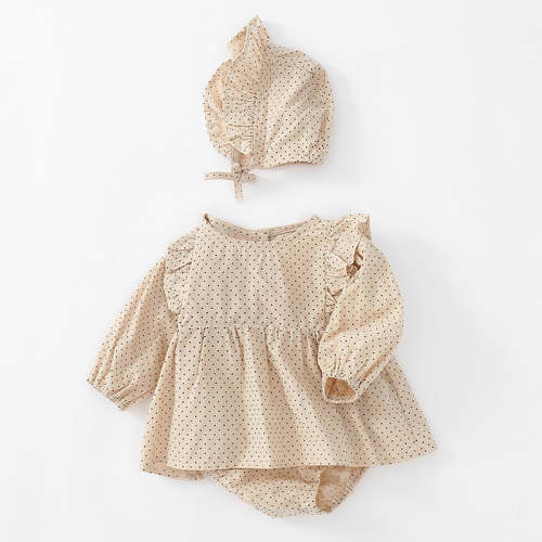 Dotty Romper + Bonnet Set