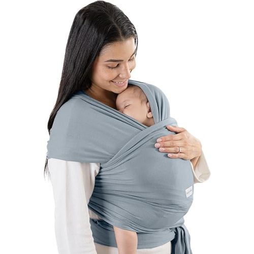 Comfy Cubs Baby Wrap Carrier - Soft & Secure Fit Cotton Blend Baby Carrier Newborn to Toddler - Hands-Free & Lightweight Infant Wrap - Adjustable, One Size Fits All Toddler Sling - Pacific Blue