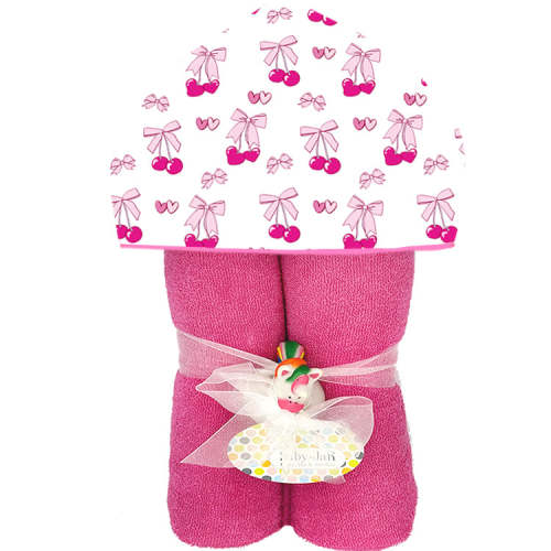 Deluxe Hooded Towel - Cherry Bows