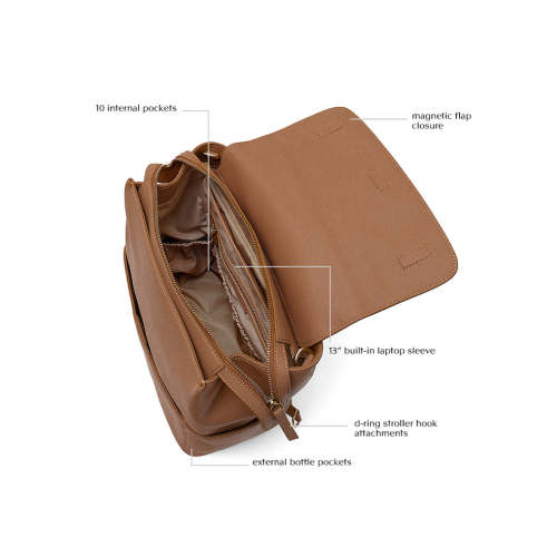 Kinney Diaper Backpack (Vegan) in Brown
