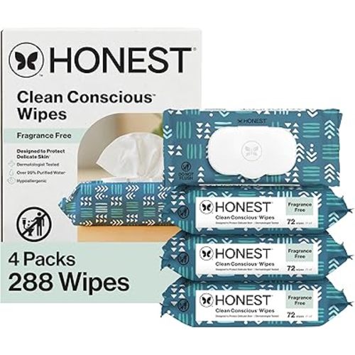 The Honest Company Hypoallergenic Multi-Use Baby Wipes for Sensitive Baby Skin, Balance Blues, 288 Count