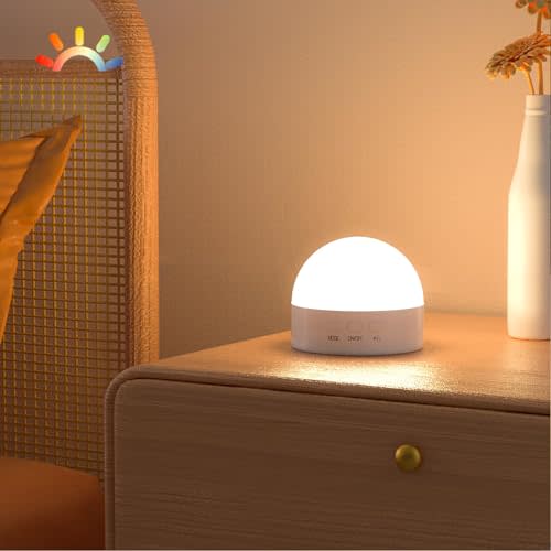 Kintion Night Light, Portable LED Night Light, Dimmable 6 Color Lighting Nursery Night Lamp (with RGB Mode), Soft Eye Caring Night Light for Sleep Aid (White, 1 PCS)