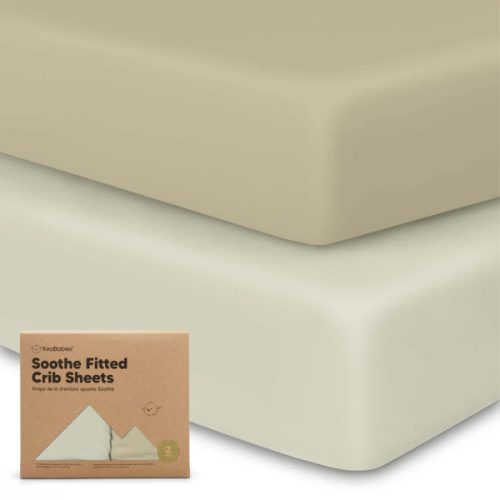 Soothe Fitted Crib Sheet- Lichen