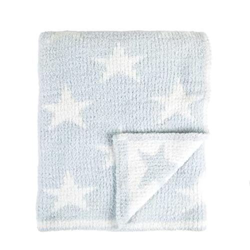 Tadpoles Ultra Soft Reversible Chenille Baby Blanket - Stars Blue | 30" x 40" | Made of 100% Microfiber Polyester | Soft, Gentle & Hypoallergenic | Ideal as a Swaddle, Receiving Blanket & More