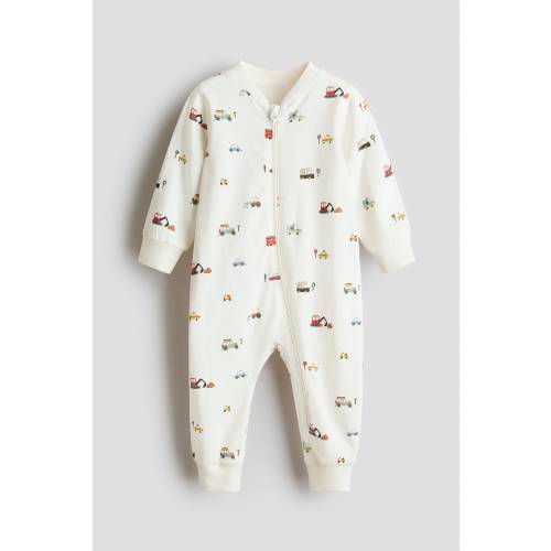 PRINTED COTTON PAJAMA JUMPSUIT