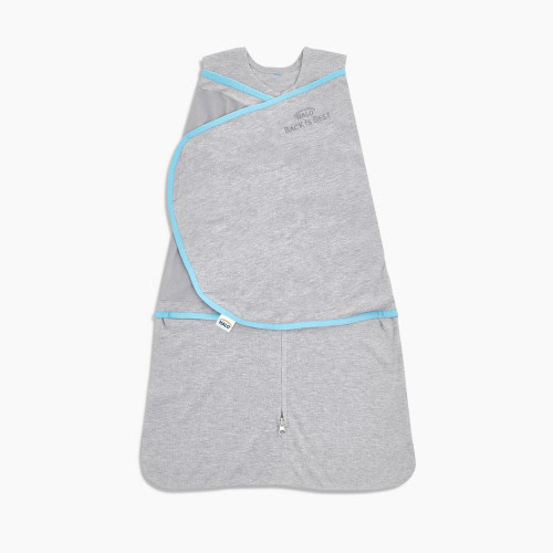 Halo Ideal Temp SleepSack Swaddle - Heather Grey/Aqua, Newborn