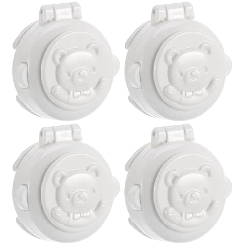 Homoyoyo 4Pcs Children Safety Button Security Lock Child Proof Car Computer Washing Machine Stove Key Start Button Protection Cover Baby Safety Lock Pressing Device