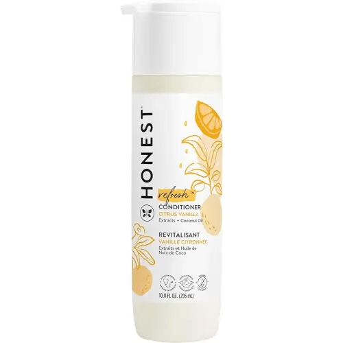 The Honest Company Silicone-Free Conditioner | Gentle for Baby | Naturally Derived, Tear-free, Hypoallergenic | Citrus Vanilla Refresh, 10 fl oz