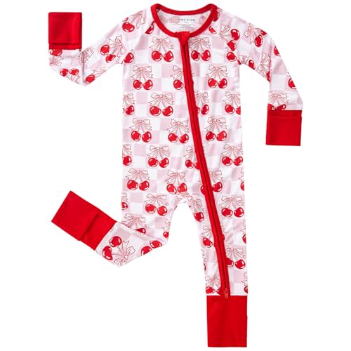 pureborn Baby Sleeper Viscose from Bamboo Zipper Footies Pjs 0-24 Months | Buttery soft, 2 way zipper, breathable, infant boy girl, fold-over mittens & foot cuffs, all-season, comfort, snug, unisex