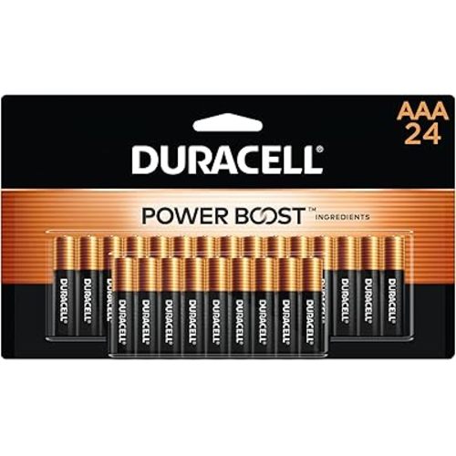 Duracell Coppertop AAA Batteries with Power Boost Ingredients, 24 Count Pack Triple A Battery with Long-Lasting Power, Alkaline AAA Battery for Household and Office Devices