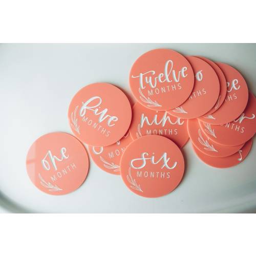 Acrylic milestone discs, Monthly baby discs, Monthly baby photos, Engraved milestone discs, Monthly circles, One month, photo props