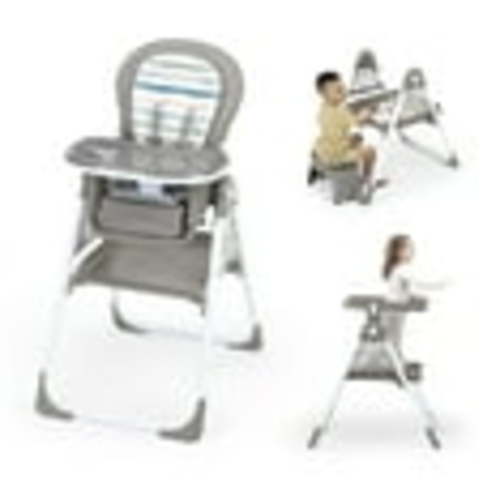 Ingenuity Proper Positioner Create Up! Multi-Mode Folding High Chair - Covertible Activity Desk and Tower, 9 Modes of Use, Soulful Skies, Ages 0 Months to 5 Years