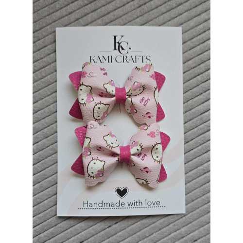 Pink Kitty 3&quot; Bows Set