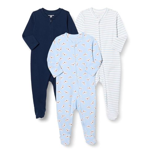 Amazon Essentials Unisex Babies' Footed Sleep and Play, Pack of 3