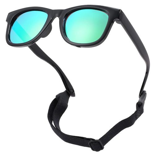 COASION Bendable Flexible Polarized Newborn Baby Sunglasses with Strap for Infant Boys Girls Age 0-12 Months CA8042