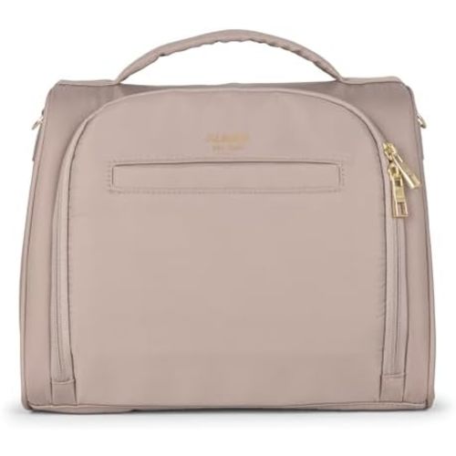 JuJuBe Insulated Bottle Bag, Breastmilk Cooler Bag Fits 3 Baby Bottles, Storage Tote for Nursing Mom, Daycare & Travel, Lunch Bag w/Handle & Shoulder Strap (Taupe)