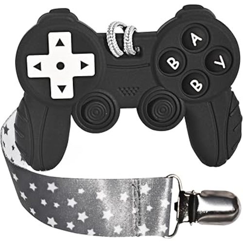 Baby Video Game Controller Teether Toy Funny Baby Teething Toys for Babies Gamer Controller(Black