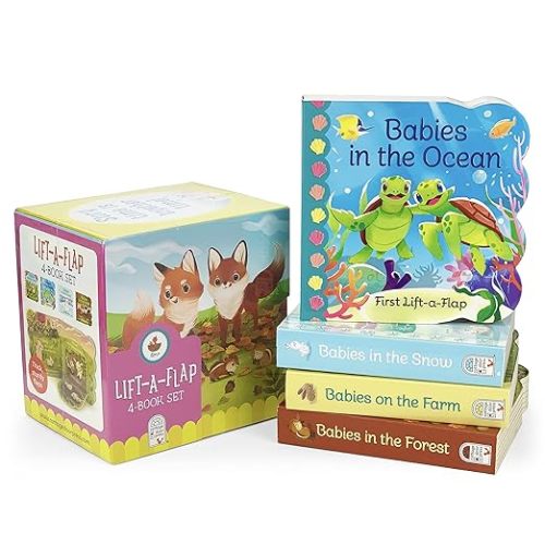 Animal Babies Lift-a-Flap Boxed Gift Set 4-Pack: Babies on the Farm, Babies in the Forest, Babies in the Snow, Babies in the Ocean (Chunky Lift a Flap)