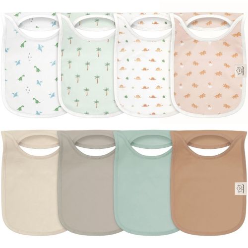 Keababies 8-pack Hallo Baby Drool Bibs , Baby Bibs For Boys, Girls, Pull-on Bibs For Baby Boy, Baby Girl, Baby Bib Unisex (roarsome)