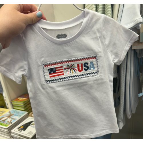 USA Flag Smocked Set. Size: S