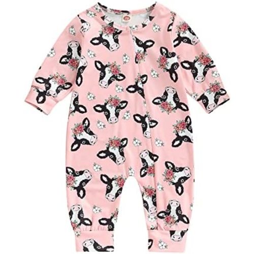 CIYCUIT Baby Girls Cactus Footies Newborn Zip Up Onesie Romper
