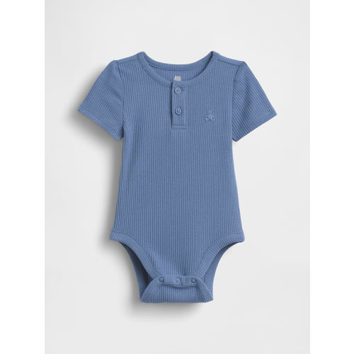 Baby First Favorites TinyRib Henley Bodysuit | Gap - Blue 0-3 M