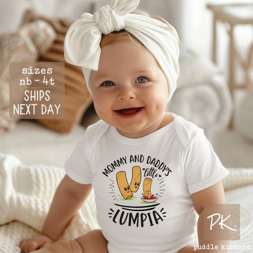Little Lumpia Baby Onesie® Bodysuit, Funny Food shirt, Filipino Baby Gift, Asian Funny Baby Onesies, Egg Roll Onesie, Indonesia Spring Rolls