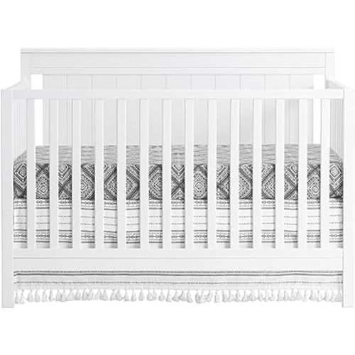 Oxford Baby Lazio 4-in-1 Convertible Baby Crib, Snow White, GreenGuard Gold Certified