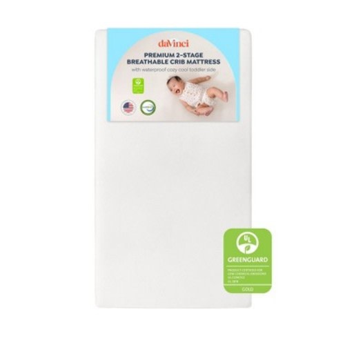 daVinci Premium 2-Stage Crib & Toddler Mattress with Waterproof Cozy Cool Toddler Side