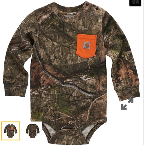 Boys' Long Sleeve Mossy Oak® Camo Pocket Bodysuit (Baby) | Baby Boy (0-24M) | Carhartt