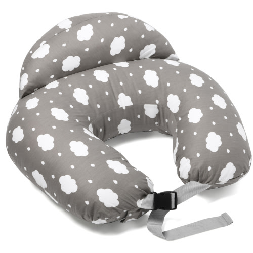 Momcozy Large Comfortable Baby Breastfeeding Pillow, Adjustable Infant Feeding Support, Cozy Design in Grey