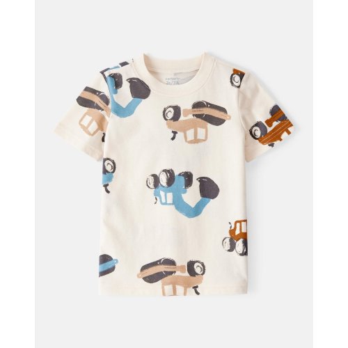 Toddler Boy Construction Print Short-Sleeve Tee - Cream - Carter's | Carter's