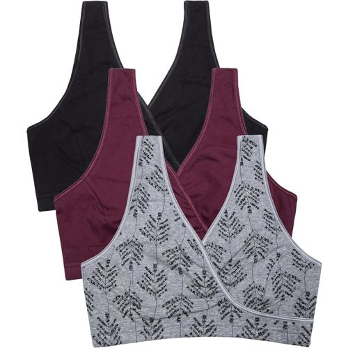 CAKYE 3 Pack Maternity Nursing Sleep Bra Breastfeeding Cotton Bralette