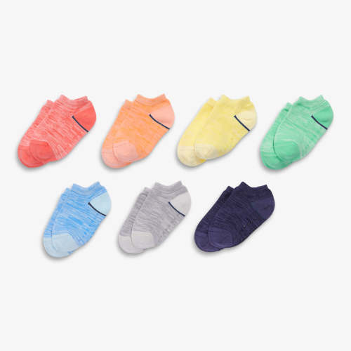 Space-dyed ankle sock 7-pack