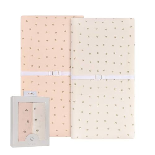 Ely’s & Co. Changing Pad Cover, Diaper Changing Table Sheets, 2 Pack, Cradle Sheet Set for Baby Girls, 100% Jersey Knit Cotton, Pink Vintage Floral Collection, 32”x16”x5”