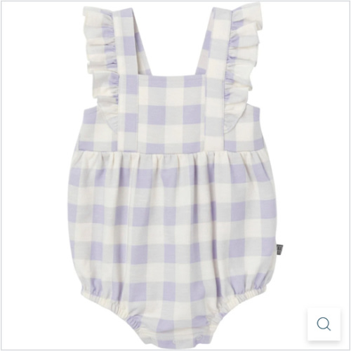 Baby Girls Purple Gingham Romper