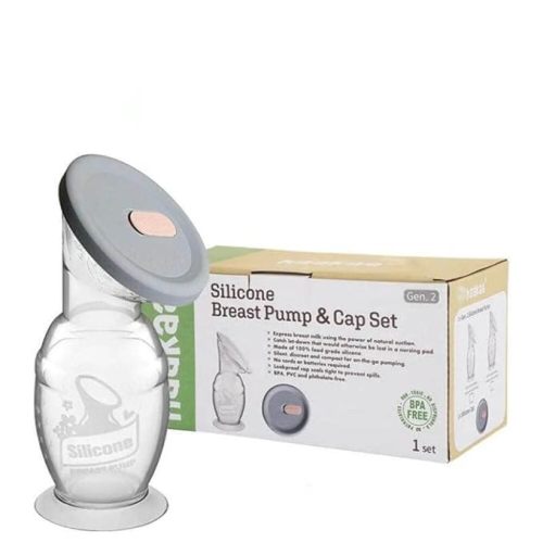 Haakaa Gen 2 Silicone Breast Pump with Suction Base and Leak-Proof Silicone Cap, 5 oz/150 ml, BPA PVC and Phthalate Free 1 Count (Pack of 1) - Breast Pump-4 oz/100 ml