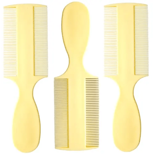 Vakly Fine Tooth Baby Comb [Pack of 3] Double Sided Hair Comb For Babies With Extra Fine Rounded Teeth for Newborn Baby's and Infants and Toddlers with Cradle Cap and Adults with Dandruff and Lice