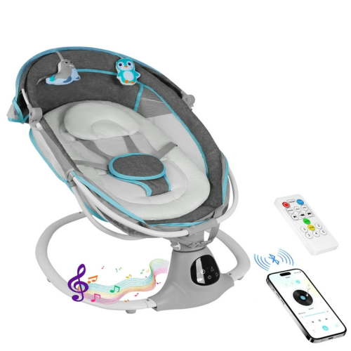 Electric Baby Swing for Infants to Toddler, Portable Swing for Baby Boy Girl with 5 Swing Speed,12 Music, Remote Control and Bluetooth