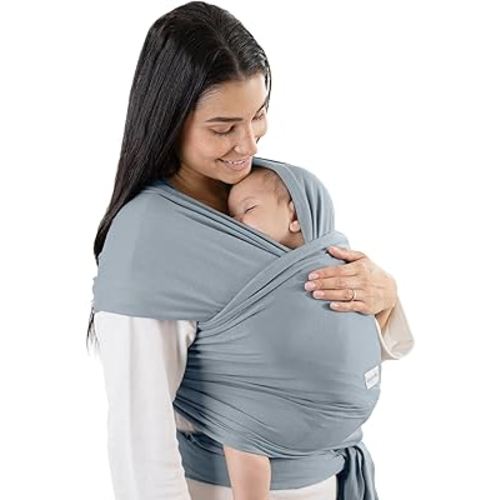 Comfy Cubs Baby Wrap Carrier - Soft & Secure Fit Cotton Blend Baby Carrier Newborn to Toddler - Hands-Free & Lightweight Infant Wrap - Adjustable, One Size Fits All Toddler Sling - Pacific Blue
